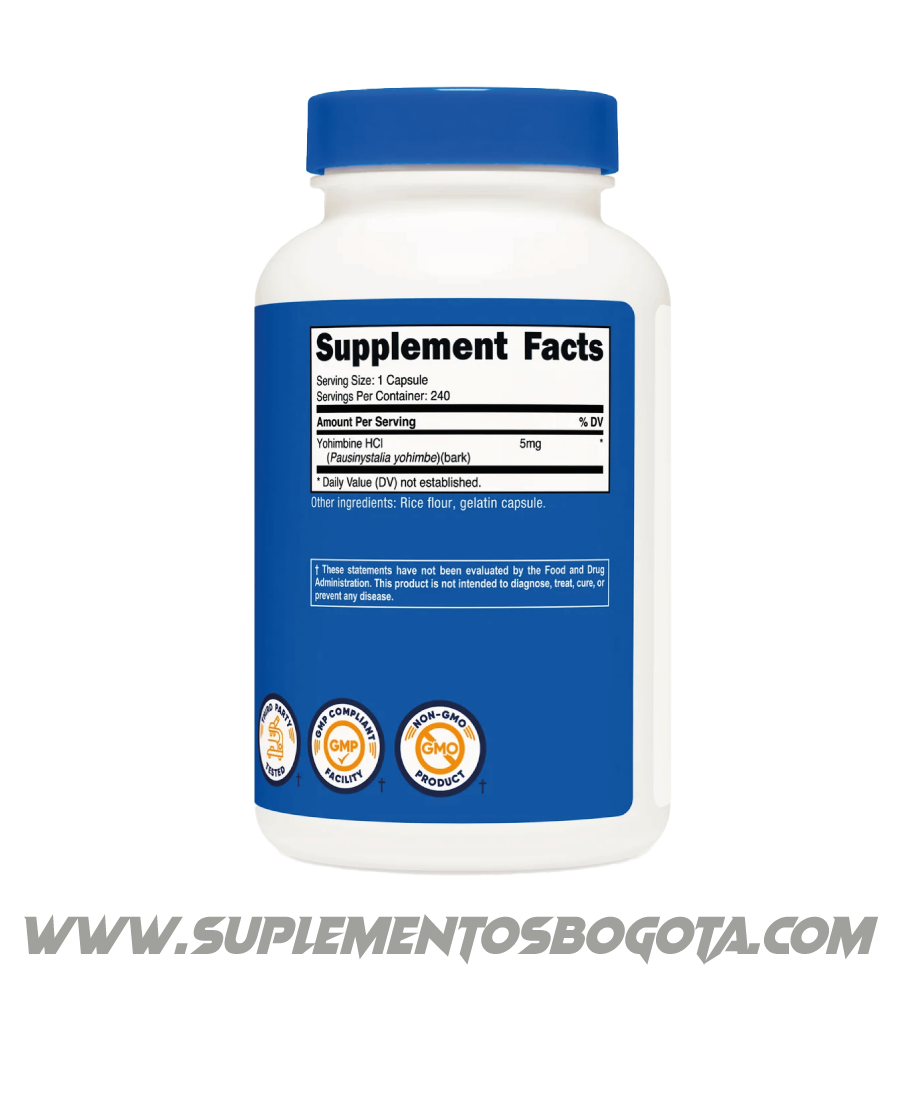 Yohimbina HCL - 5Mg 240 Capsulas Nutricost